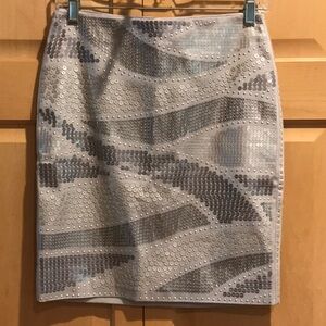 New White House Black Market Gray Sequin Pencil Skirt